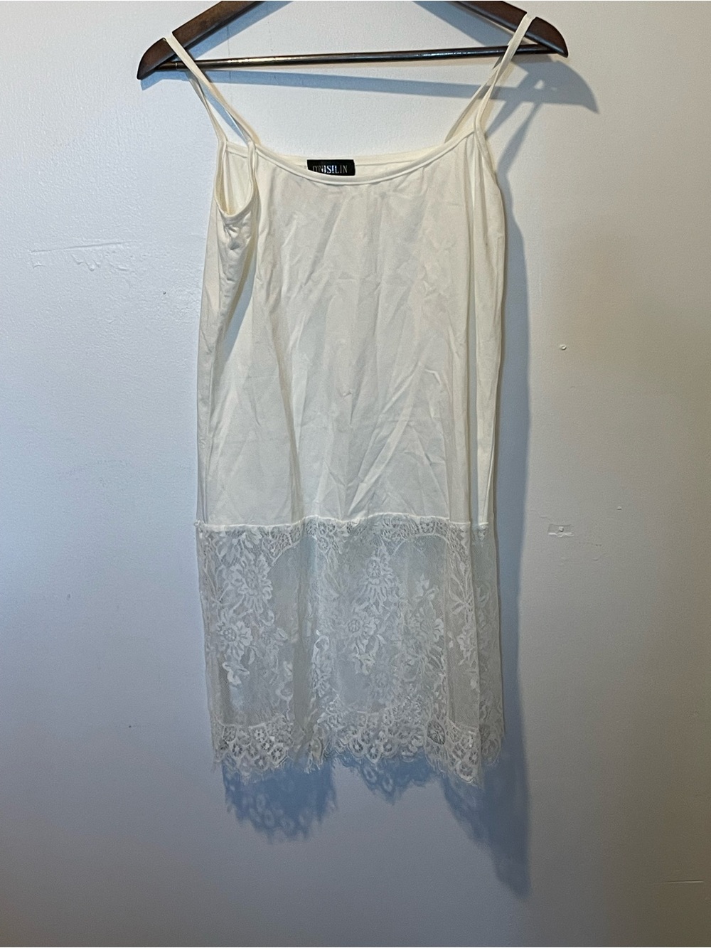 Vintage-Inspired White Lace Trim Slip